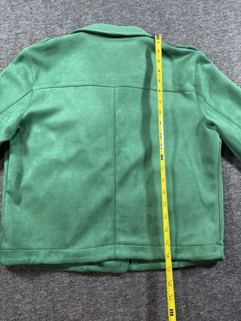 LC Lauren Conrad Green Faux Suede Moto Biker Jacket - Picture 6 of 7